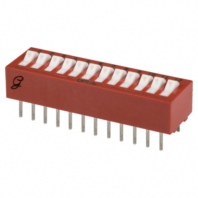Dip Switch SPST 12 Position Through Hole Rocker Actuator 150mA 30VDC